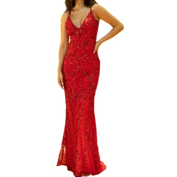 NWT Primavera Couture 3793 Sequins/Beaded Prom Dress Ivory size 2